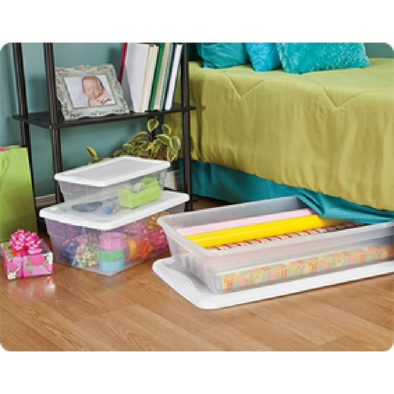 Sterilite Storage Box with Lid - White/Clear, 16 qt - King Soopers