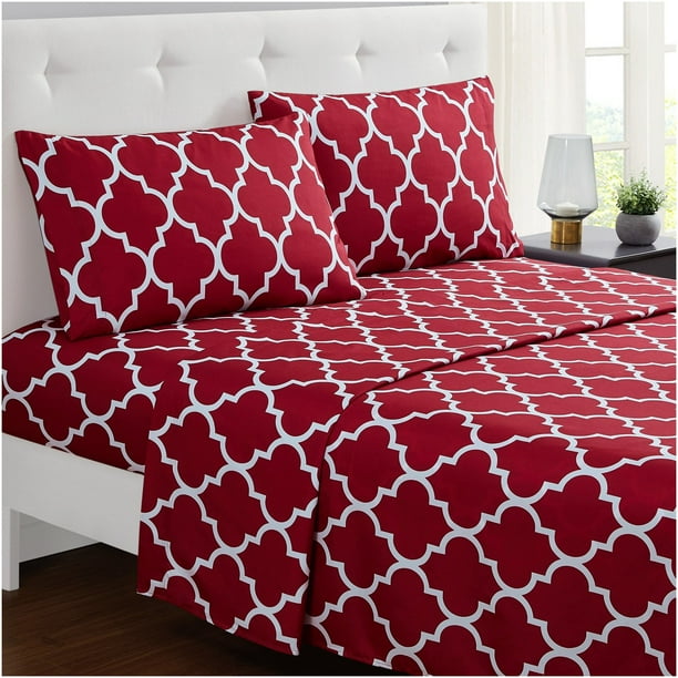 Mellanni Bed Sheet Set Calking Brushed Microfiber Printed Bedding