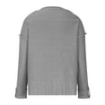thumbnail image 5 of Hinvhai Plus Size Sweater Tops On Seasonal Clearance Women's Soild Long Sleeve Button Knit Pullover V-neck Sweater Coat Gray 6(M), 5 of 7
