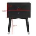 thumbnail image 6 of Safavieh Lyla 2-Drawer Mid-Century Retro Night Stand, Black/Silver, 6 of 7