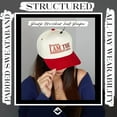 thumbnail image 6 of Funky Junque Trucker Hat – Vintage Two-Tone Snapback Baseball Cap with Embroidered Design - Houston I Am the Problem - Beige/Red, 6 of 6
