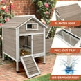 thumbnail image 5 of Petsblublu Wooden Small Chicken Coop Outdoor Hen House with 2 Nesting Box, 32" L x 23.6" W x 36.6" H, 5 of 7