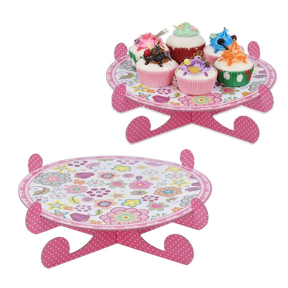 FESTFENDS 1Pcs Round Paper Cupcake Stands for Cakes and Muffins Display 11.8X11.8X4.3in