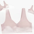 thumbnail image 4 of TrendVibe365 Bras for Women No Underwire Plus Size Wirefree Push up Bralettes Padded Button Front Clasp Wide Strap Corset Full Coverage Crop Tank Top Cute Lingerie Pink 3XL, 4 of 4