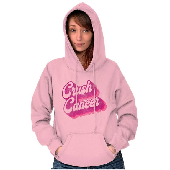 Breast Cancer Awareness Crush Cancer Hoodie Sweatshirt Women Brisco Brands S