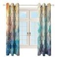 thumbnail image 3 of Colorful Gradient Fish Scale Texture Mermaid Curtains Aesthetic Envrionmental Friendly Picture, Living Room Bedroom Window Drapes 2 Panel Set, 3 of 5