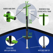 Flybar Maverick Pogo Stick for Kids Ages 5+, 40 to 80 lbs, Outdoor Toys, Outside Toys for Kids, Green