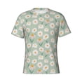 thumbnail image 4 of Vsdgher Daisies Flowers Print Men's Dry Fit Mesh Athletic Shirts Moisture Wicking Tennis T-Shirt Tops, 4 of 9