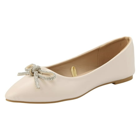 

Sngxgn Women s Fashion Ballet Flats Pointy Toe Flats Mesh Casual Shoes for Women Slip on Shoes(Beige 8)