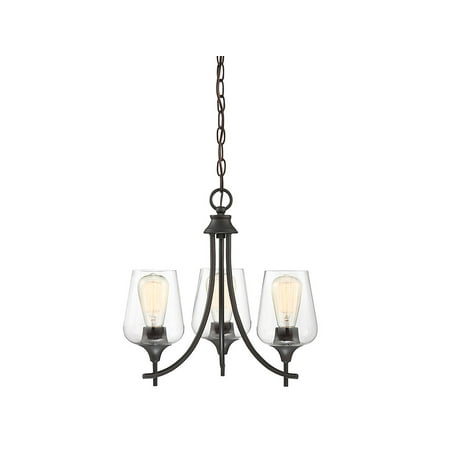 English Bronze Finish Chandeliers 3 Light With English Bronze Finish Metal/Glass E Bulb 18 inch 180 Watts ()