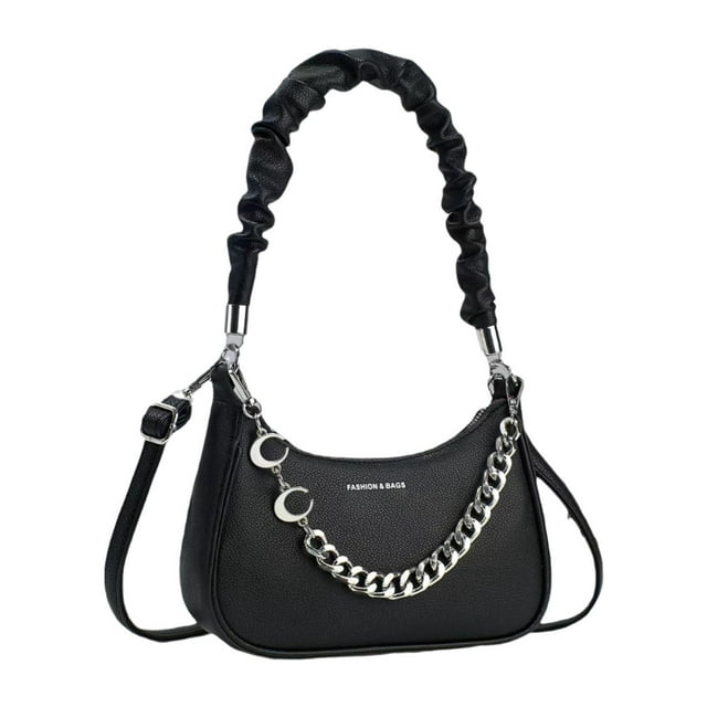 Bolso de hombro para mujer, de piel sintética, tipo bandolera, para ir al trabajo, a la calle, a las vacaciones Negro