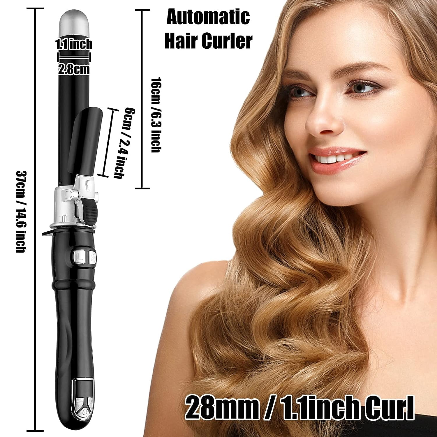 Curling Wand Automatic Curling Iron Automatic Hair Curler Rotating Curling Iron Hair Waver Hair Styling Irons 30s Instant Heat Wand 110-240v