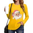 thumbnail image 6 of larppty Christmas Shirt for Women Novelty Pink Santa Xmas Graphic Long Sleeve Holiday Pullover Tops (Yellow, S), 6 of 8