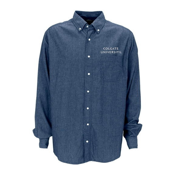 Men's Blue Colgate Raiders Hudson Denim Long Sleeve Button-Down Shirt