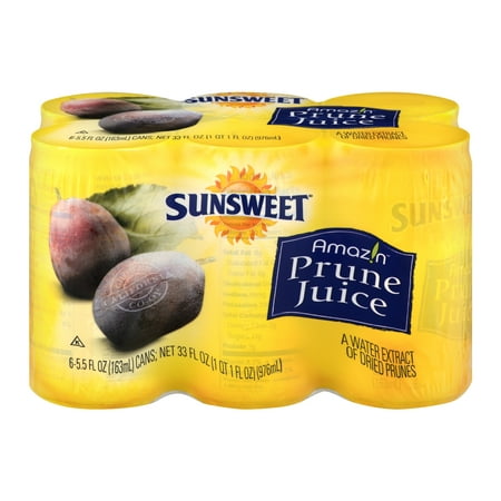 (4 Pack) Sunsweet 100% Juice, Prune, 5.5 Fl Oz, 6