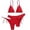 Red, variant on Women 3 Piece Bandeau Bandage Bikini Set, Push Up Brazilian High Cut Sexy Swimwear S-XL Multi Colors