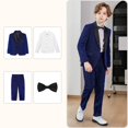 thumbnail image 6 of Bainana Boys Christmas Outfit Set Long Sleeve Solid Color Gentleman Suit 4 Pieces Clothes Set Big Kids Trendy Daily Wear, 6 of 9