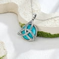 thumbnail image 2 of THOYAS Natural Turquoise Celtic Knot Necklace for Women 925 Sterling Silver 1.2mm Cable Chain and Pendant Genuine Turquoise Jewelry Gifts, 2 of 6