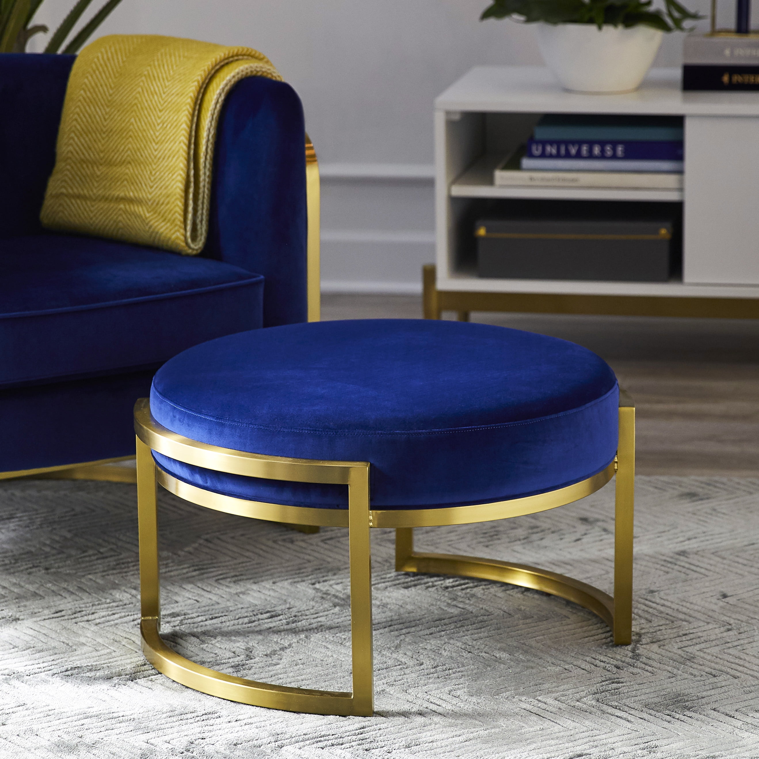 MoDRN Marni Metal Base Ottoman