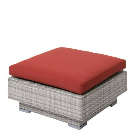 Longshore Tides Meleri Patio Wicker Ottoman with Sunbrella Cushion