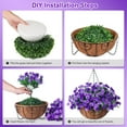 thumbnail image 3 of Artificial Hanging Flowers in Basket, Fake Silk Hanging Planter, Faux Colorful Daisy Vines Arrangement with Coconut Lining Baskets Outdoors Indoors Courtyard Spring Decor(Darkorchid), 3 of 5