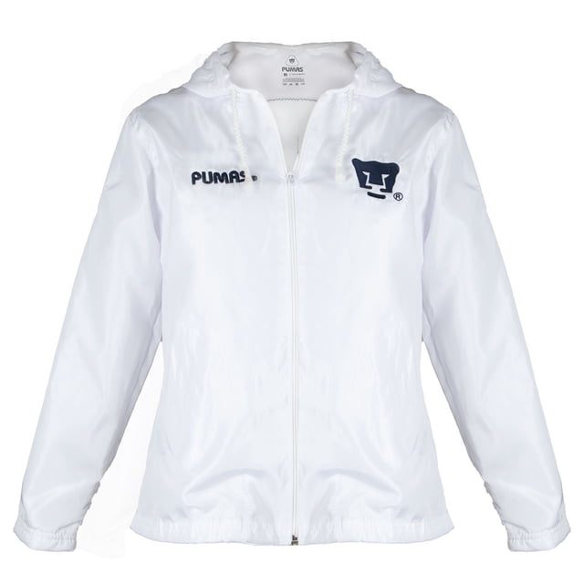 OLD SCHOOL SPORTS Pumas UNAM Chamarra Rompevientos Sport Blanco/Azul Mujer OLD SCHOOL SPORTS Pumas de la UNAM Pumas UNAM Sport repelente al agua