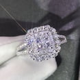 thumbnail image 2 of Princess Cut Simulated Diamond Ring Wedding Jewelry Electroplating Finish Individually Packed Metal Ring Metal, 2 of 5
