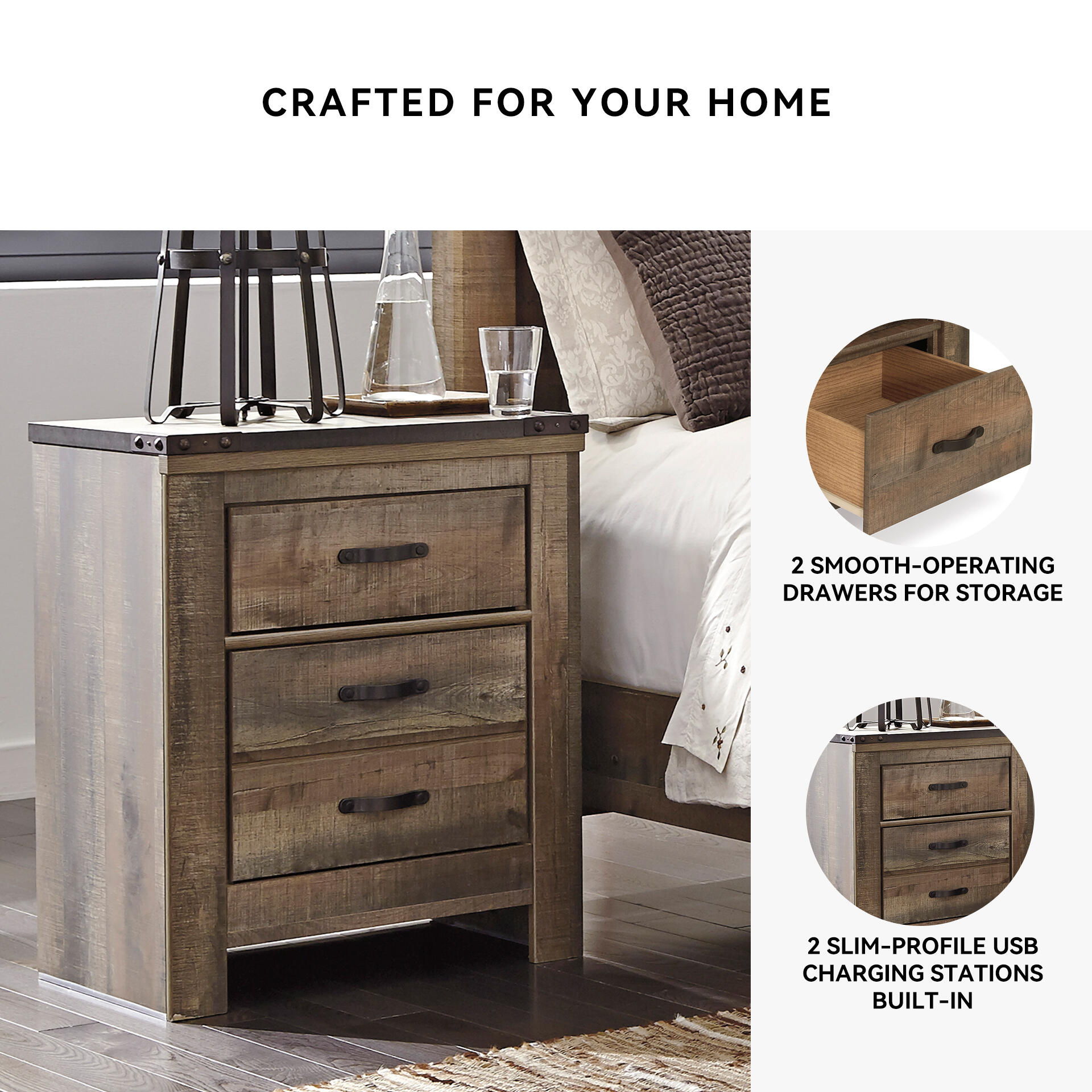 Signature Design by Ashley Trinell 2-Drawer Nightstand photo 4