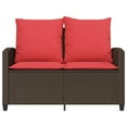 thumbnail image 4 of vidaXL Patio Sofa 2-Seater with Cushions&Table Brown Poly Rattan, 4 of 6