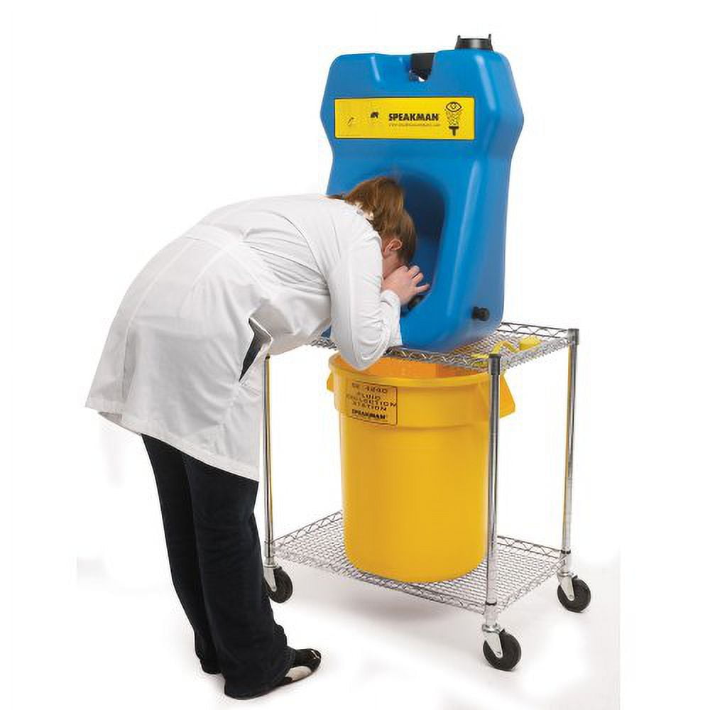 Speakman GravityFlo SE-4300 Portable Eyewash with Drench Hose, 20-Gallon, High Visibility Blue Plastic