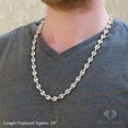 thumbnail image 3 of 925 Sterling Silver 9mm Puff Mariner Chain, FREE Microfiber Cloth, Rhodium Plated Hollow Anchor Link Mens Womens Necklace, Giorgio Bergamo 22, 3 of 7