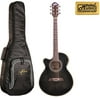 Left Hand Oscar Schmidt A/E Concert/ Folk Guitar, Trans Black,W/Gigbag, OG10CEFTBLH BAG