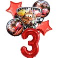 thumbnail image 3 of Juego de 6 a 8 globos de aluminio para fiestas de cumpleaños de Disney Cars para niños y niñas, suministros para fiestas de Lightning McQueen, 3 of 5
