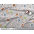 thumbnail image 3 of Soimoi Velvet Fabric Floral & Cute Animals Cartoon Print Fabric by Yard 58 Inch Wide, 3 of 3