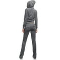 thumbnail image 3 of J. METHOD Women’s Tracksuit Set Casual 2 Piece Outfit Slim Fit Velour Velvet Zip Up Hoodie Jacket Top and Sweatpants Sweatsuit NEWTS03 Charcoal M, 3 of 6
