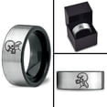thumbnail image 4 of Gray Promise Ring Men Valentines Gamer Tungsten Wedding Bands Set 70th Birthday Handwriting, 4 of 7