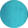 thumbnail image 1 of Ahgly Company Indoor Round Abstract Turquoise Blue Contemporary Area Rugs, 6' Round, 1 of 4