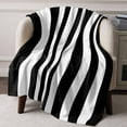 thumbnail image 6 of Black and White Striped Pattern Throw Blankets, Minimalist Soft Fleece Blanket Decorative for Home Sofa Couch Chair Living Bedroom, 32x48 Inches,, 6 of 8
