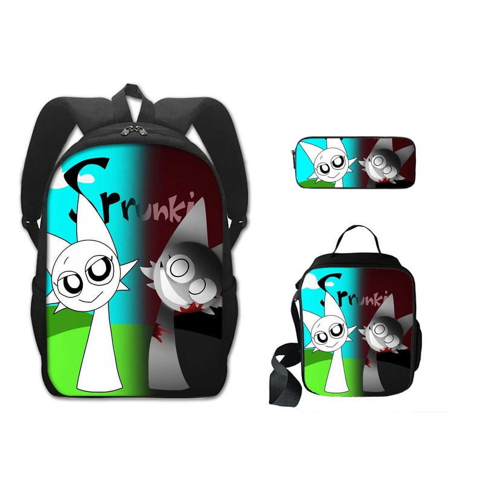 WovenWink Sprunky Backpacks, Sprunki Back Packs Pencil Bags Crossbody Bags Games Mochila Travel Back Packs, Best Gifts for Game Fans Birthday Graduation Theme Party