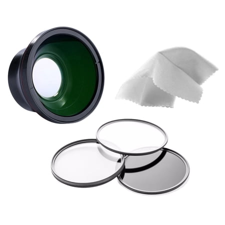 0.43X High Definition Super Wide Angle Lens w/ Macro Compatible with Canon PowerShot SX410 IS (Includes Lens Adapter) + Filter Kit