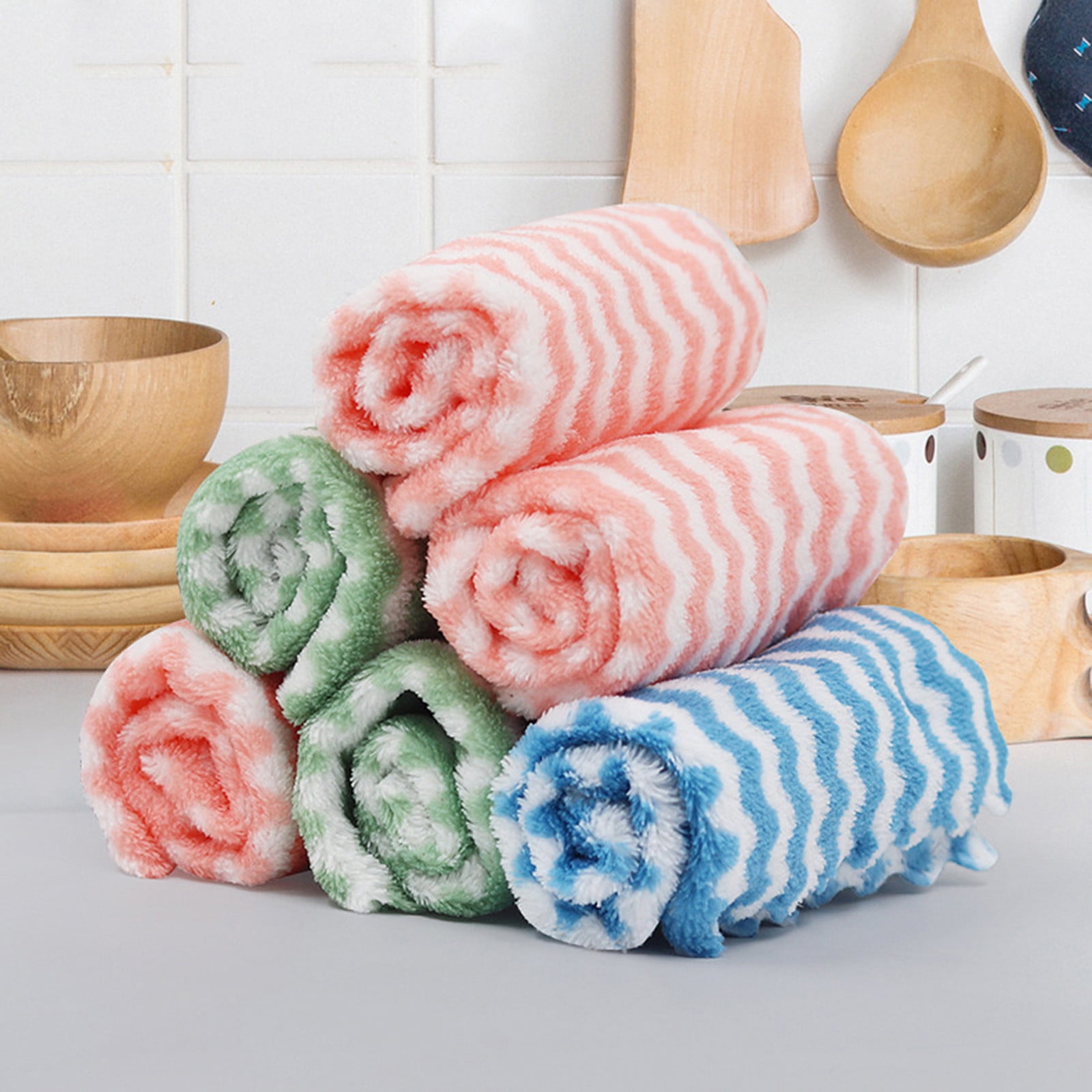 Moocorvic Kitchen Dish Cloths , Dish Rags for Washing Dishes Bamboo  Washcloths Reusable Cleaning Dishcloth Absorbent Dish Cloths & Dish Towels  for Kitchen Bathroom (12鈥?x 12鈥? 