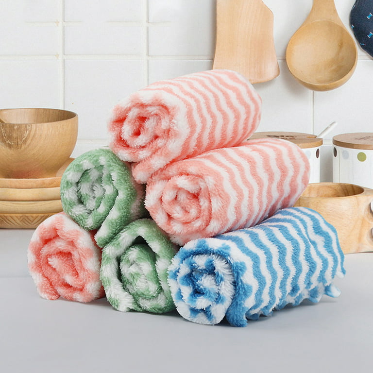 Jeashchat 5 Pcs Kitchen Dish Towels Clearance, Microfiber Cleaning Cloth, Super Soft and Absorbent Kitchen Dishcloths, Fast Drying Kitchen Towels