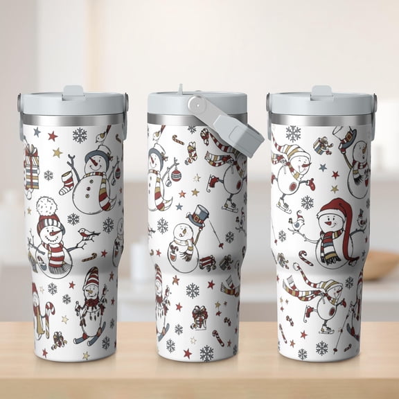 30oz Christmas Tumbler with Handle Insulated Stainless Tumbler , Travel Home Office Coffee Cup Water Bottle,Mug Cup,Gifts for Women Christmas gifts