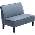 thumbnail image 3 of Andeworld Linen Loveseat Sofa Couch Upholstered Small Loveseat for Bedroom Armless Living Room Chairs Cushioned 2-Seater Settee loveseat (Prints), 3 of 7