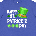thumbnail image 4 of Inktastic Happy St. Patrick's Day Green Hat and Clovers Youth T-Shirt, 4 of 5