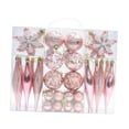 thumbnail image 2 of 40 piezas de adornos de bolas de Navidad/adornos colgantes para árboles de Navidad/decoración navideña para año Nuevo, cumpleaños, aniversario, fiesta Rosa, 2 of 8