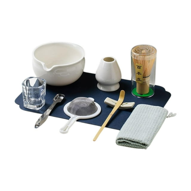 10pcs matcha set de té té almohadilla de té regalo de tazón para japonés familiar, utensilios de cocina para preparación de matcha matcha latte brillante