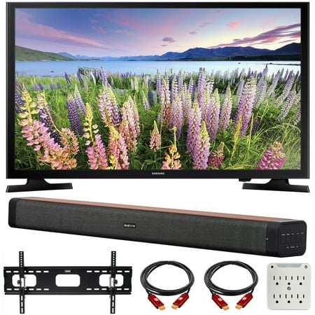 Samsung UN40N5200A 40 inch Class N5200 Smart Full HD TV Bundle with Deco Home 60W 2.0 Channel Soundbar, 37"-100" TV Wall Mount Bracket Bundle and 6-Outlet Surge Adapter