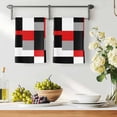 thumbnail image 2 of Red Black Grey Geometric Kitchen Towels Set of 4, Modern Abstract Art Luxury Soft Microfiber Dish Towels, Absorbent Quick-Dry Washable Dishcloths for Kitchen Cleaning, Drying Dishes, 18x28 Inches, 2 of 9