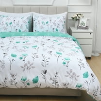BLEUM CADE 3 Pieces Duvet Cover Set King Size,Farmhouse Floral Comforter Cover Set, Soft Washable Bedding Set with Shams